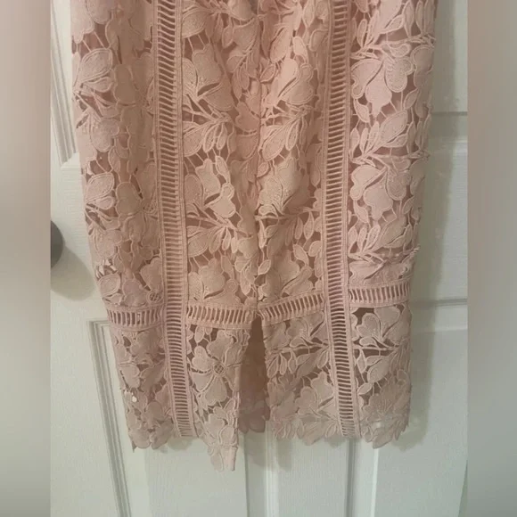 NWT BARDOT BOTANICA LACE DRESS IN SOFT LIGHT PINK - Picture 6 of 9
